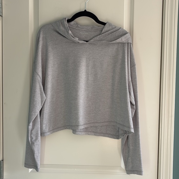 Athleta Uptempo Short Hoodie in Norweigan Grey Size Medium - Picture 2 of 7